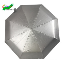 parapluie en gros en gros silvery uv 3 pli